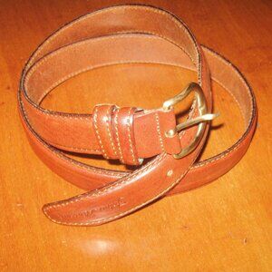 Fabio Massari Men's Belt Creamy Carmel Brown Vintage Eurometal Buckle Made Italy